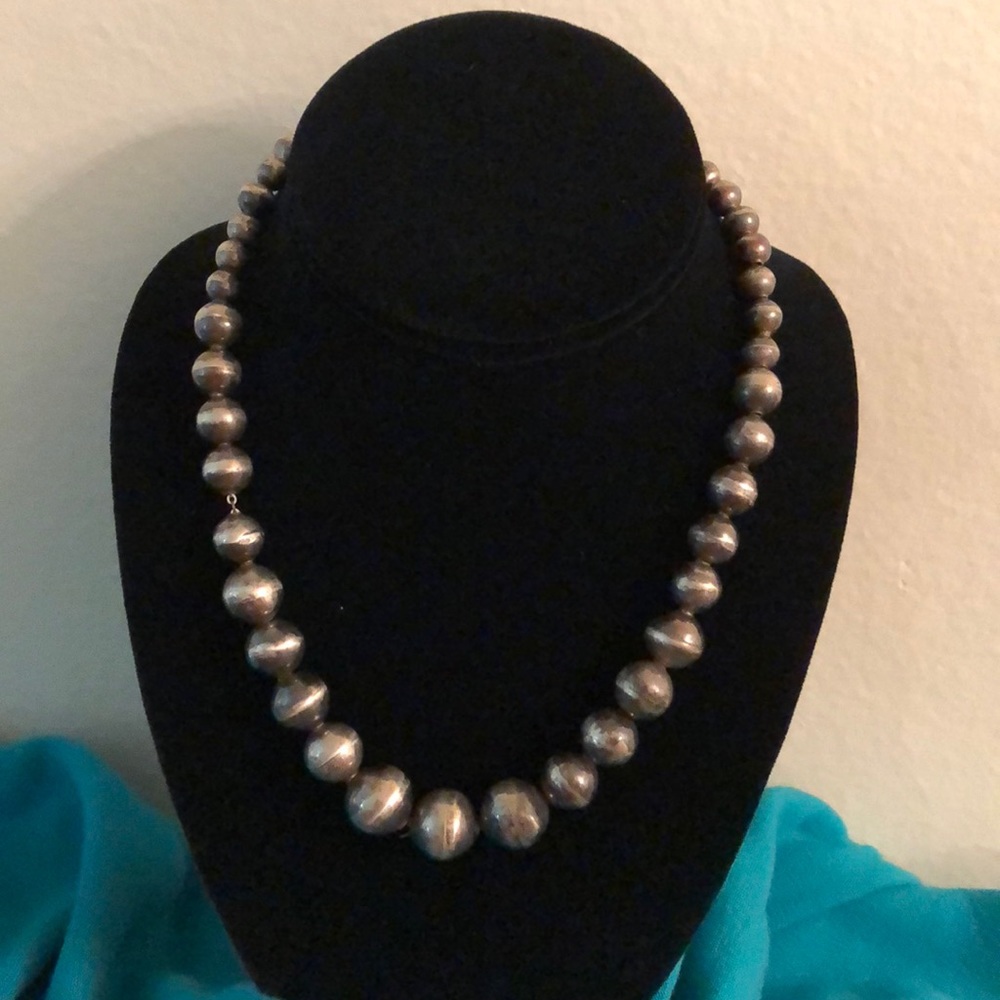 Vintage 1940’s Taxco Mexican silver necklace